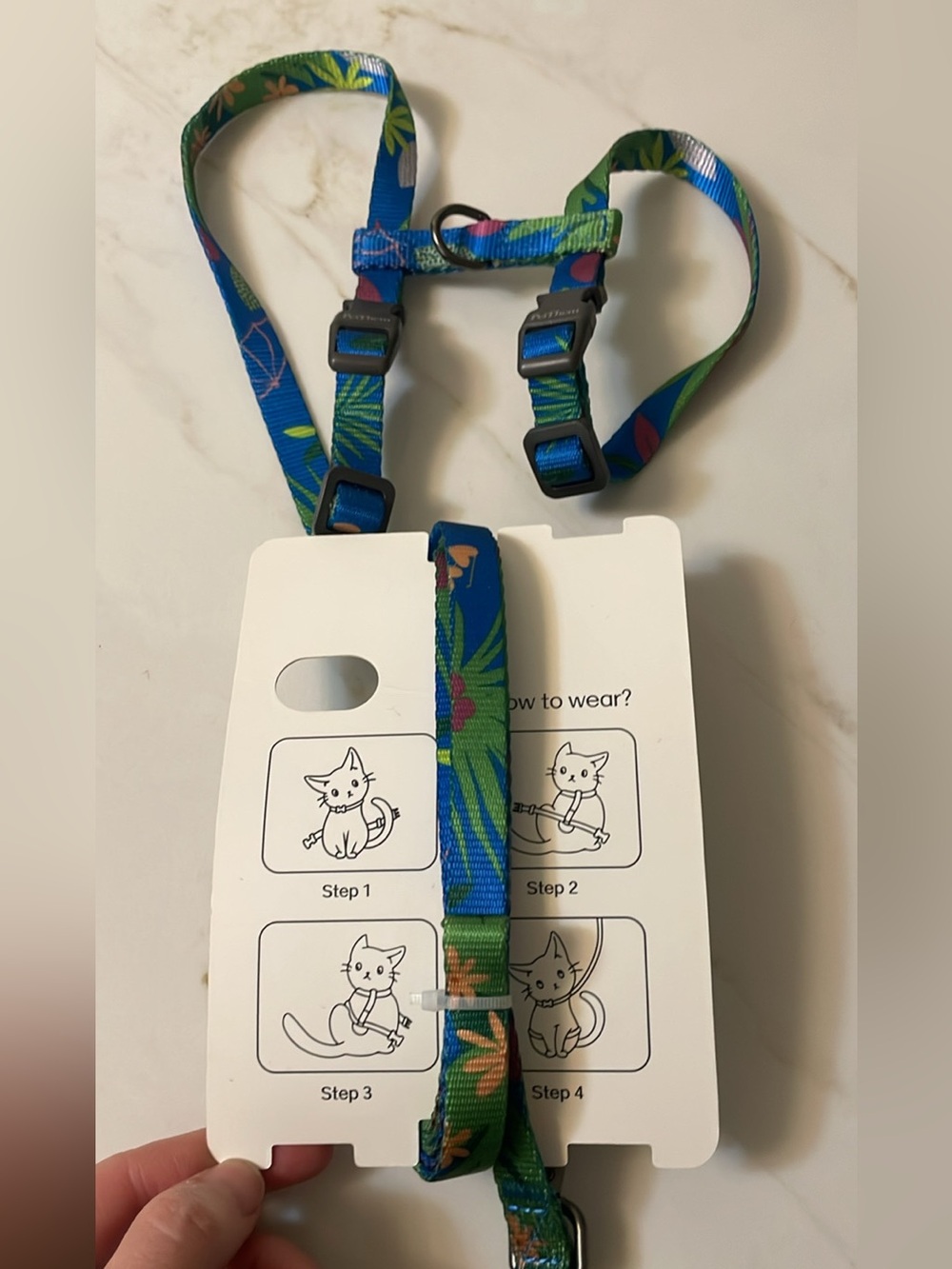 Pet Harness and leash- floral print-Adjustable